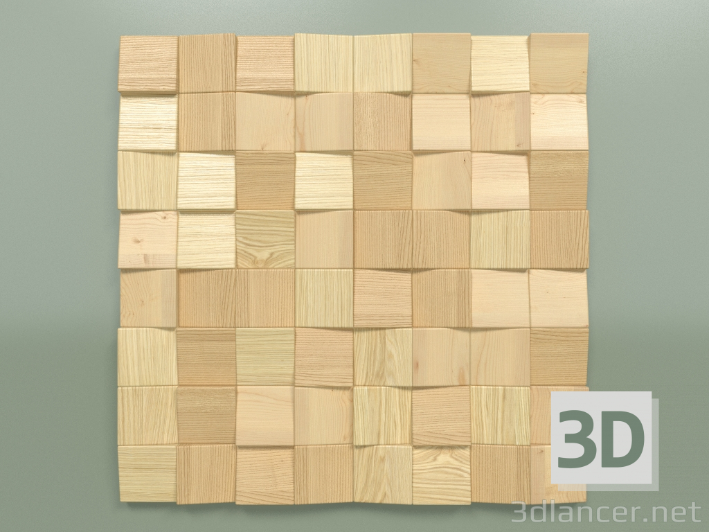 Modelo 3d Pixels do painel de madeira 1 - preview