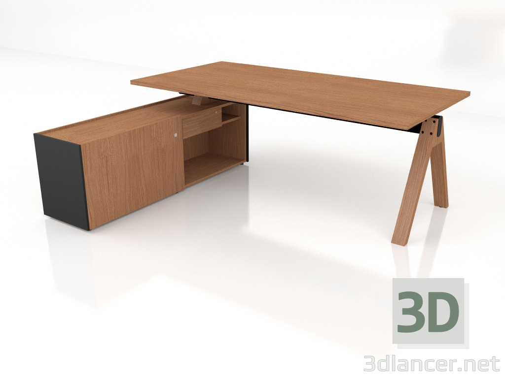 modello 3D Tavolo da lavoro Viga Executive V04L (2000x1801) - anteprima