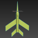 3d model low poly plane - preview