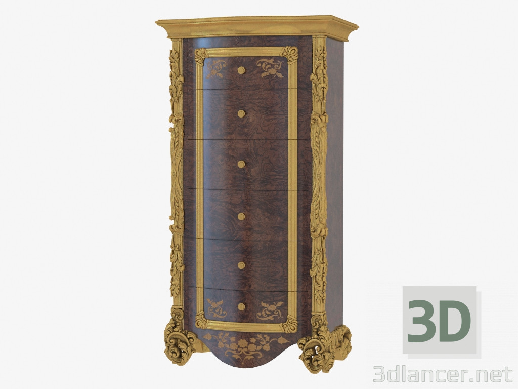 3d model Classic chest of drawers ar1572 - preview