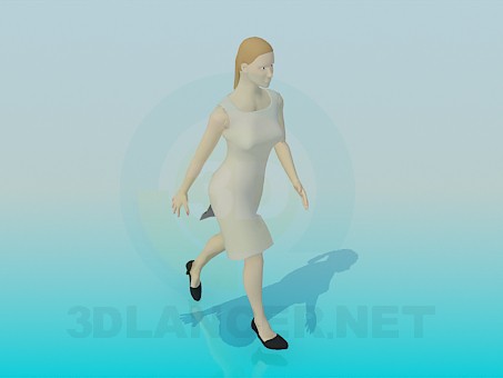 3d model A woman in dress - preview