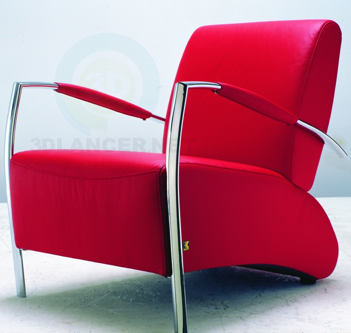 3 डी मॉडल लाल कुर्सी - पूर्वावलोकन