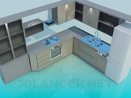 3D modeli Mutfak yüksek Poly - önizleme