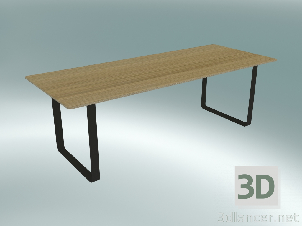 3d model Table 70/70, 225x90cm (Oak, Black) - preview