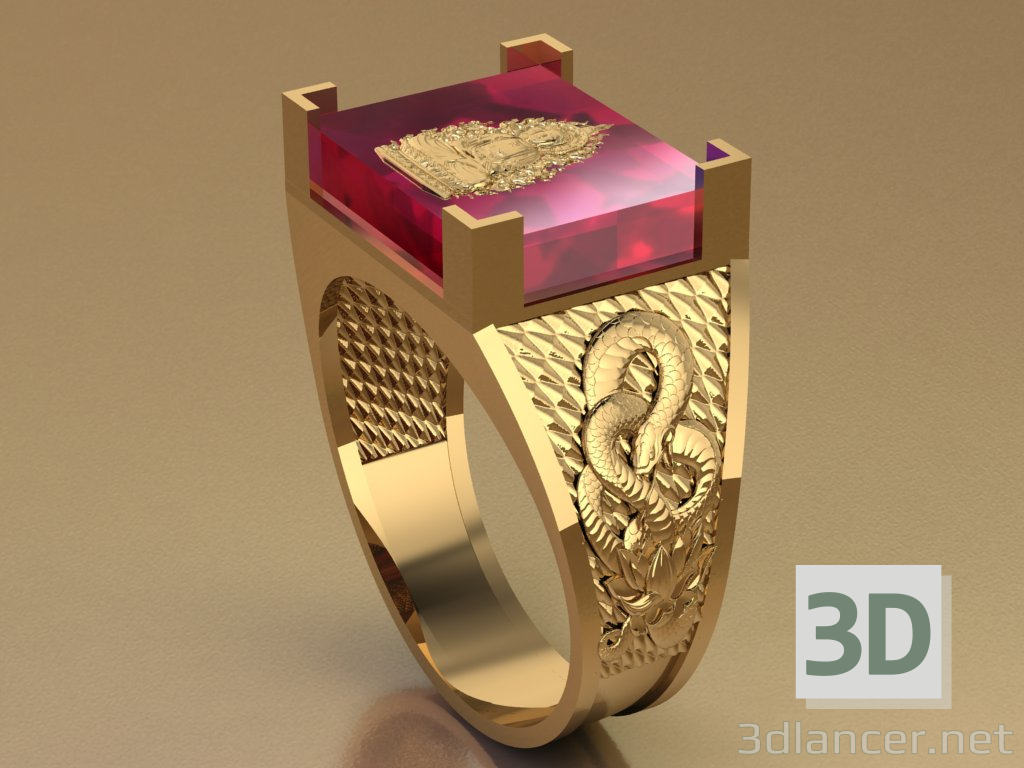 modello 3D di anello di buddha comprare - rendering