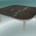 modèle 3D Table basse Fly (SC4, H 26 cm, 80 x 80 cm, piètement en chêne huilé blanc et marbre poli Pietra di F - preview