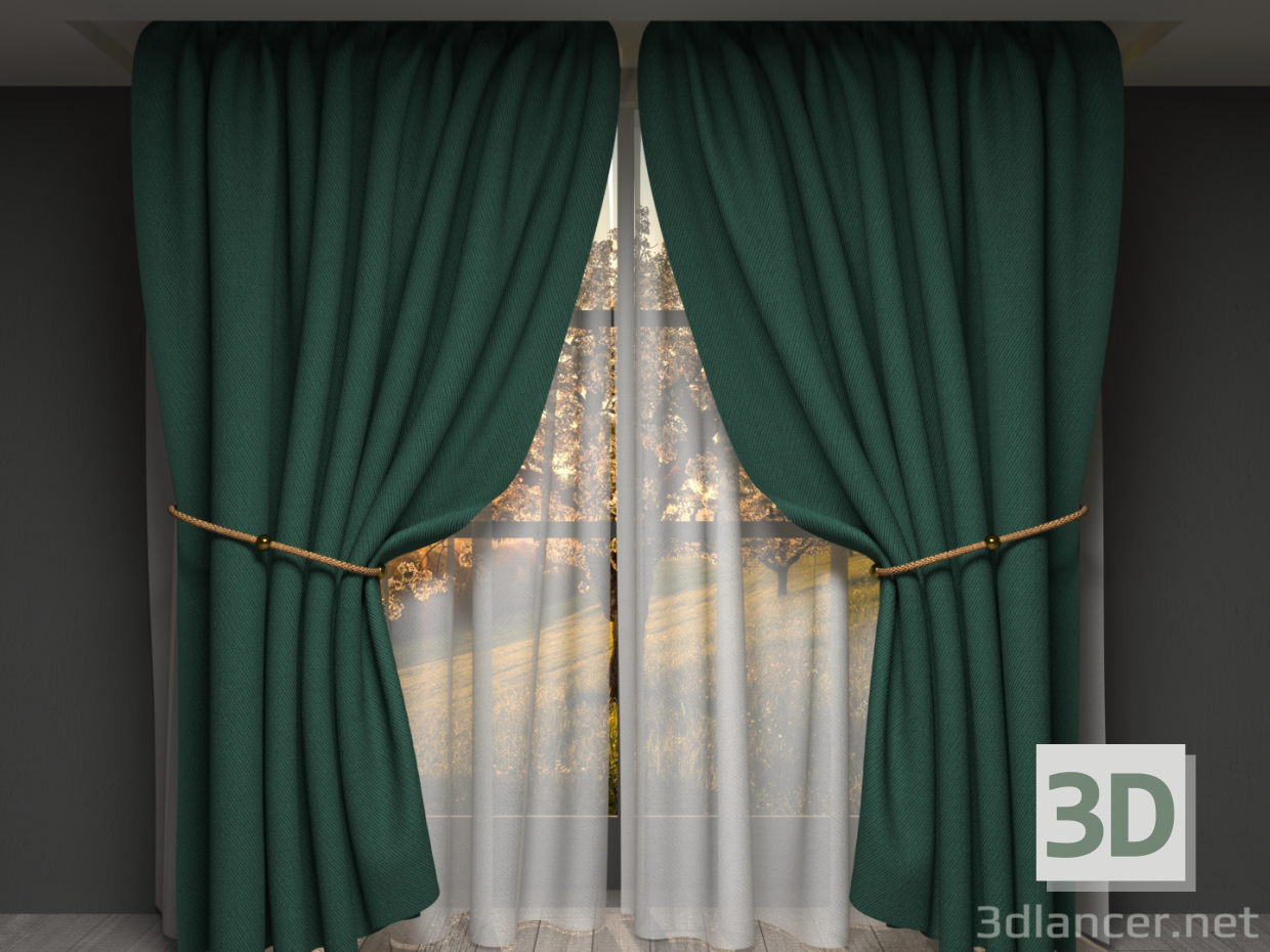 3d модель Curtains - Шторы – превью