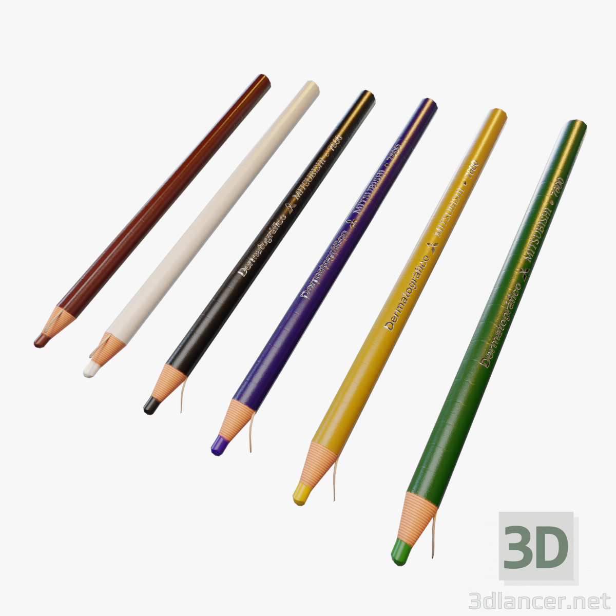 3d Дерматографический карандаш модель купить - ракурс