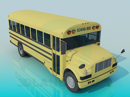 3d model School bus - preview
