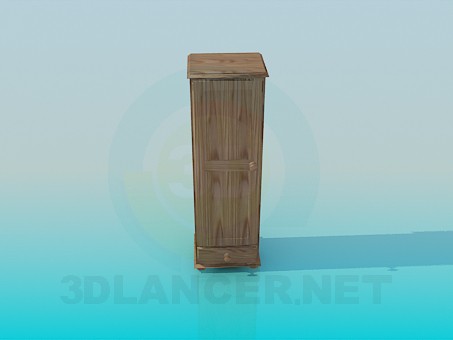 3d модель Вузький дерев'яна шафа – превью