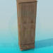 3d model The narrow wooden cabinet - preview