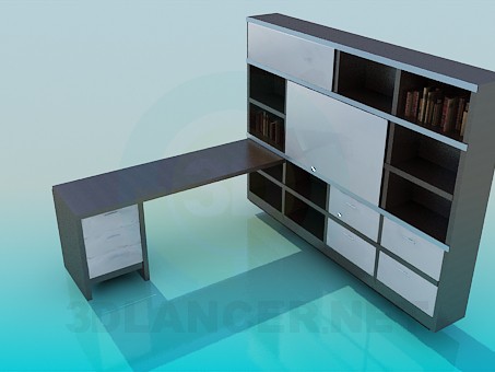 3d модель Книжный шкаф – превью