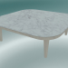 Modelo 3d Mesa de centro Fly (SC4, A 26cm, 80x80cm, base em carvalho oleado branco com mármore Bianco Carrara - preview