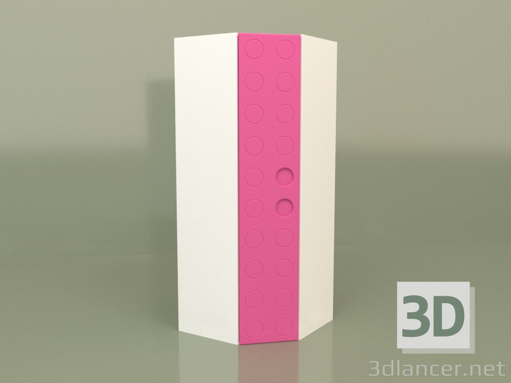 3D Modell Eckgarderobe für Kinder (Rosa) - Vorschau