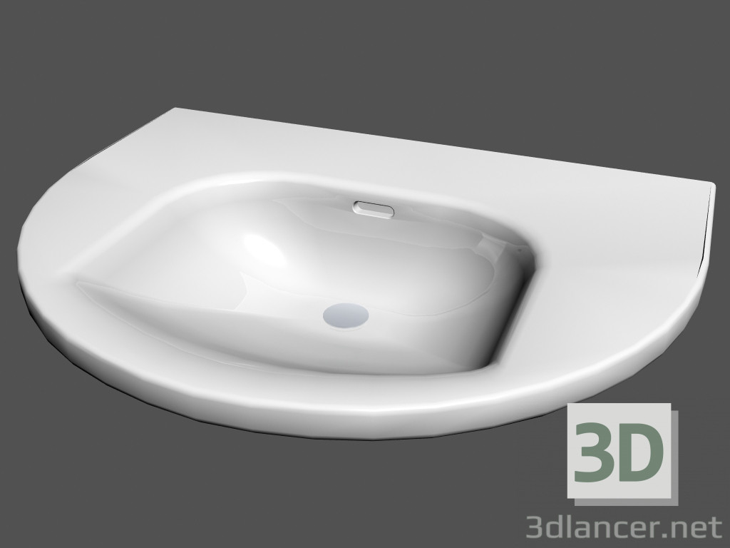 3D Modell Leben Waschbecken Halbkreisförmig l r5 - Vorschau