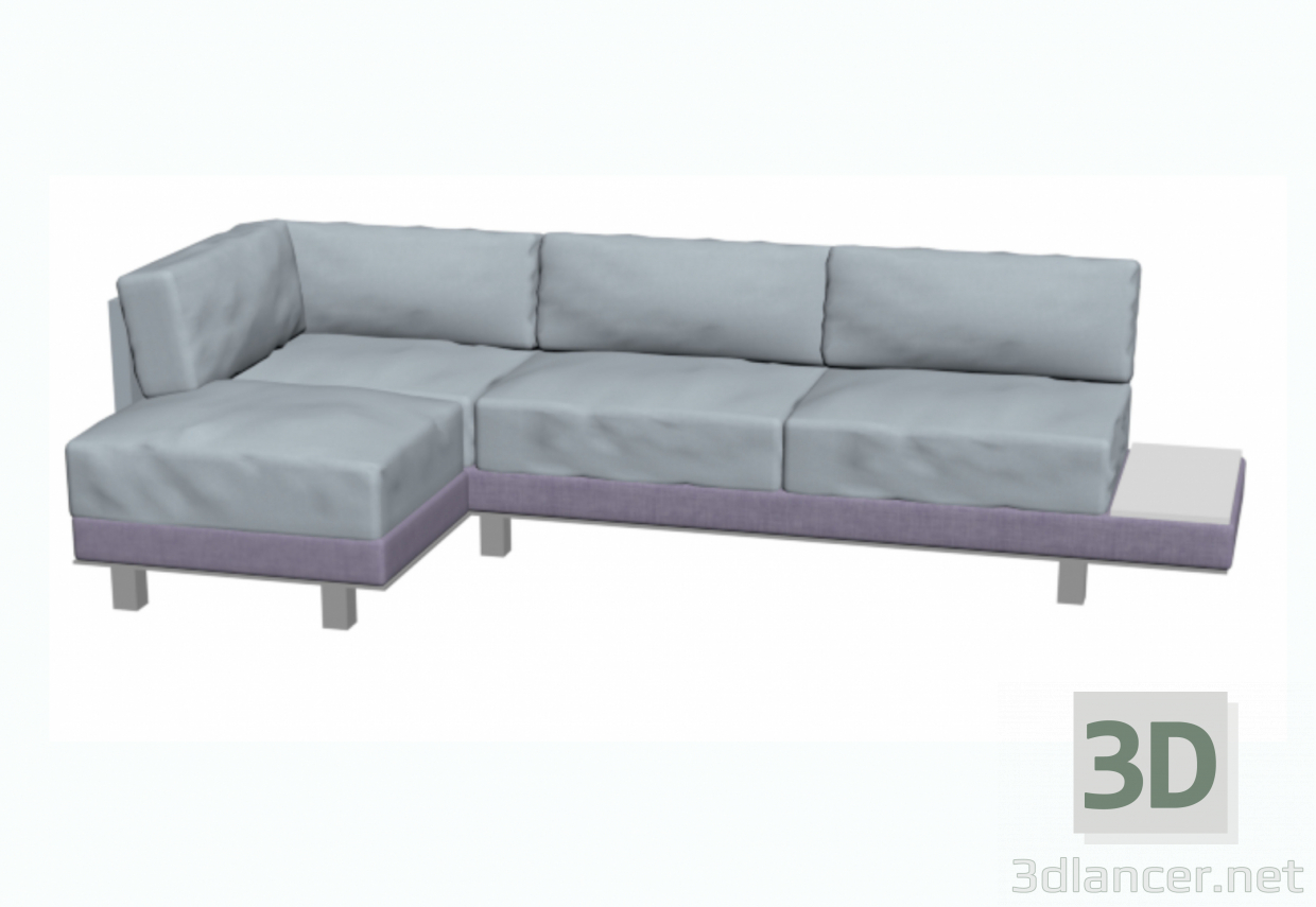 3d модель диван современный трехместный – превью