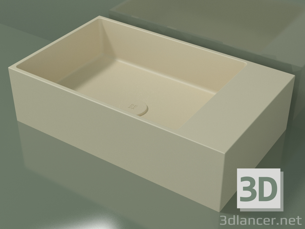 3D Modell Arbeitsplatte Waschbecken (01UN31102, Knochen C39, L 60, P 36, H 16 cm) - Vorschau