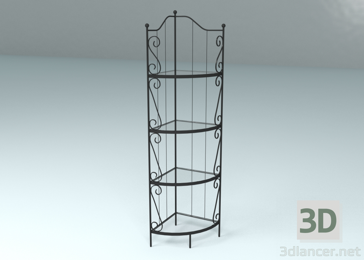 3d Cast iron shelves model buy - render