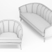 3d Sofa and armchair Settees Perla model buy - render