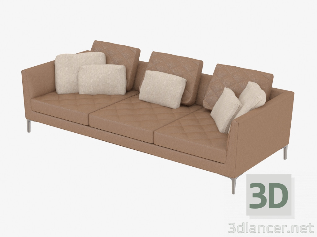 3d model Sofá de cuero Triple DS-48-03 - vista previa