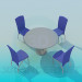 modèle 3D Table et chaises dans le café - preview