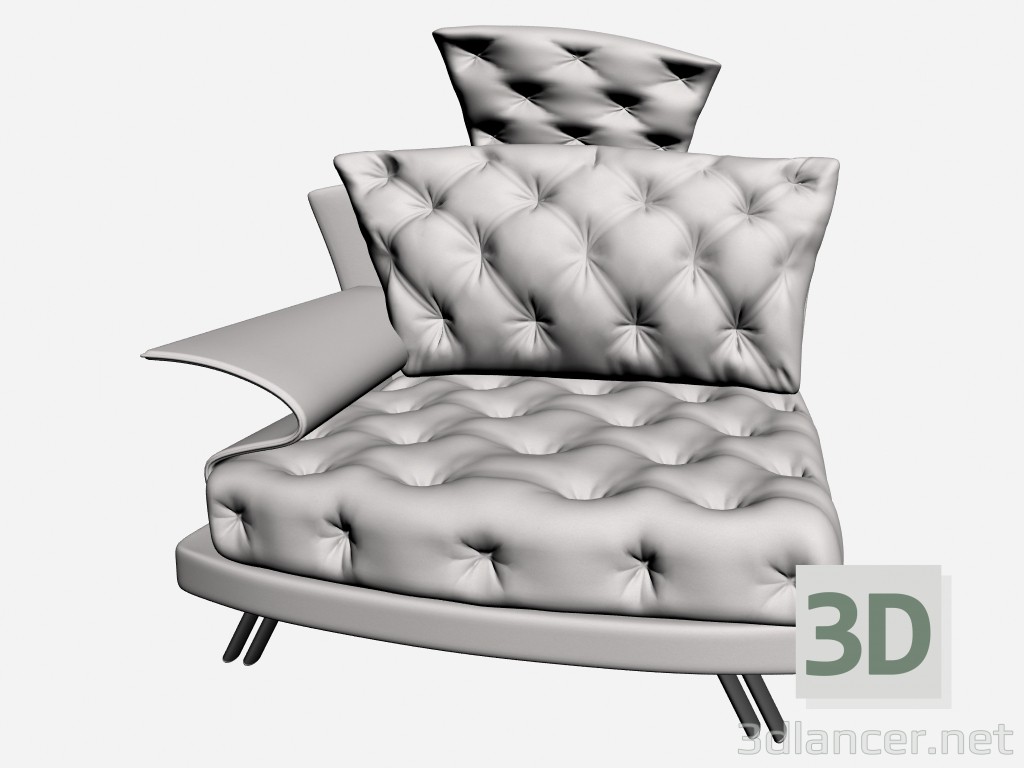 modèle 3D Super chaise roy capitonne 1 - preview
