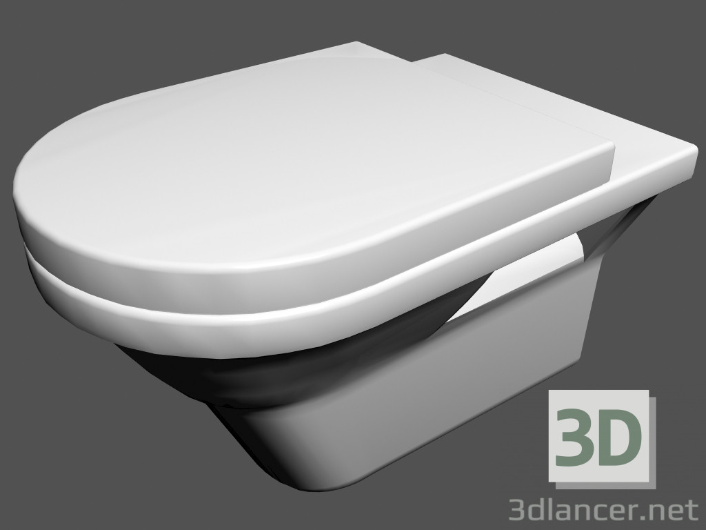 3D modeli Tuvalet duvar l oturma wc3 - önizleme