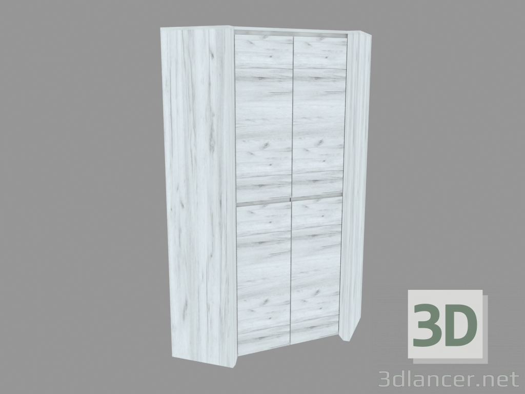 3D Modell Fall Kleiderschrank eckig 2D (TYP 21) - Vorschau