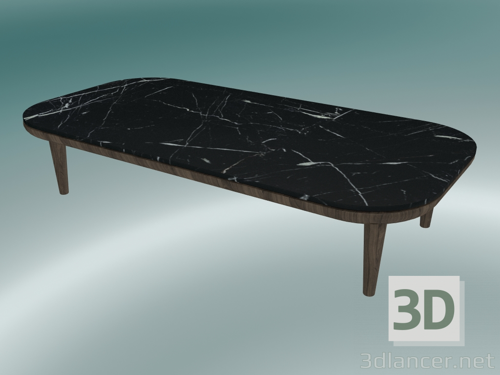 3 डी मॉडल कॉफी टेबल फ्लाई (SC5, H 26cm, 60x120cm, स्मोक्ड ऑइल ऑक बेस ऑनरेड नीरो मारिना मार्बल) - पूर्वावलोकन