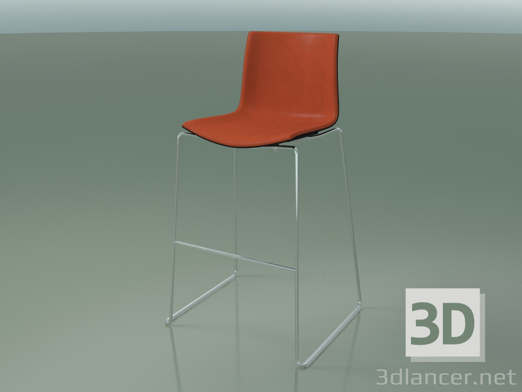 3d model Bar chair 0478 (on a sled, with a front upholstery, polypropylene PO00109) - preview