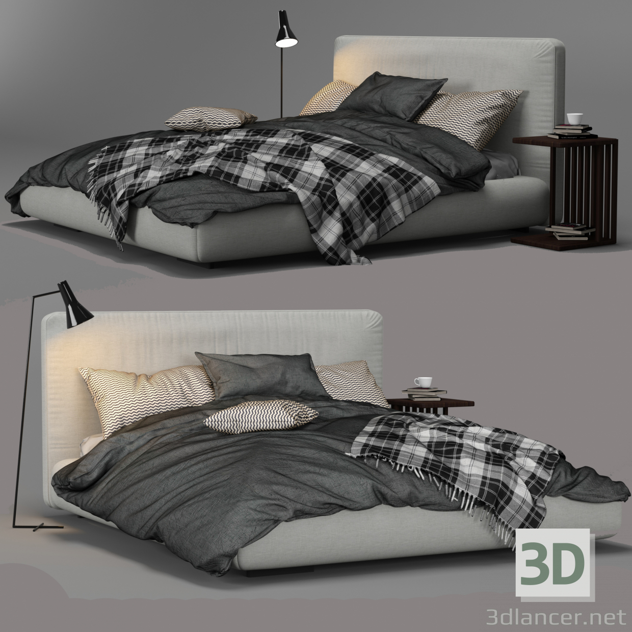 modello 3D di Magnum Bed di FlexForm comprare - rendering