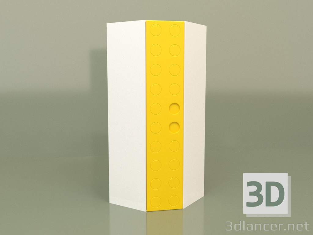 3D Modell Eck-Kindergarderobe (Gelb) - Vorschau