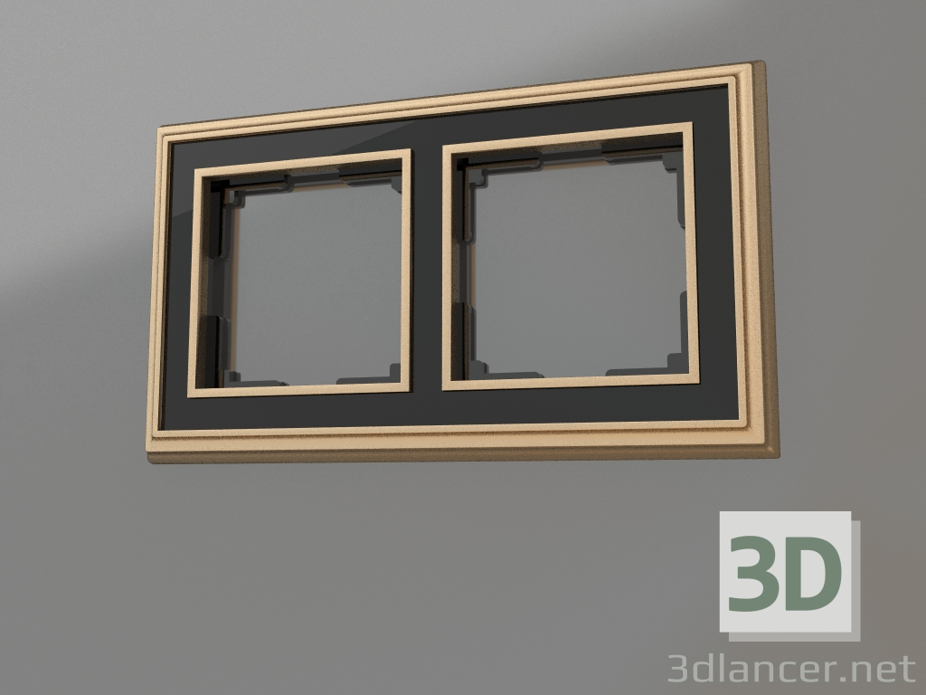 3D Modell Rahmen für 2 Pfosten Palacio (gold-schwarz) - Vorschau