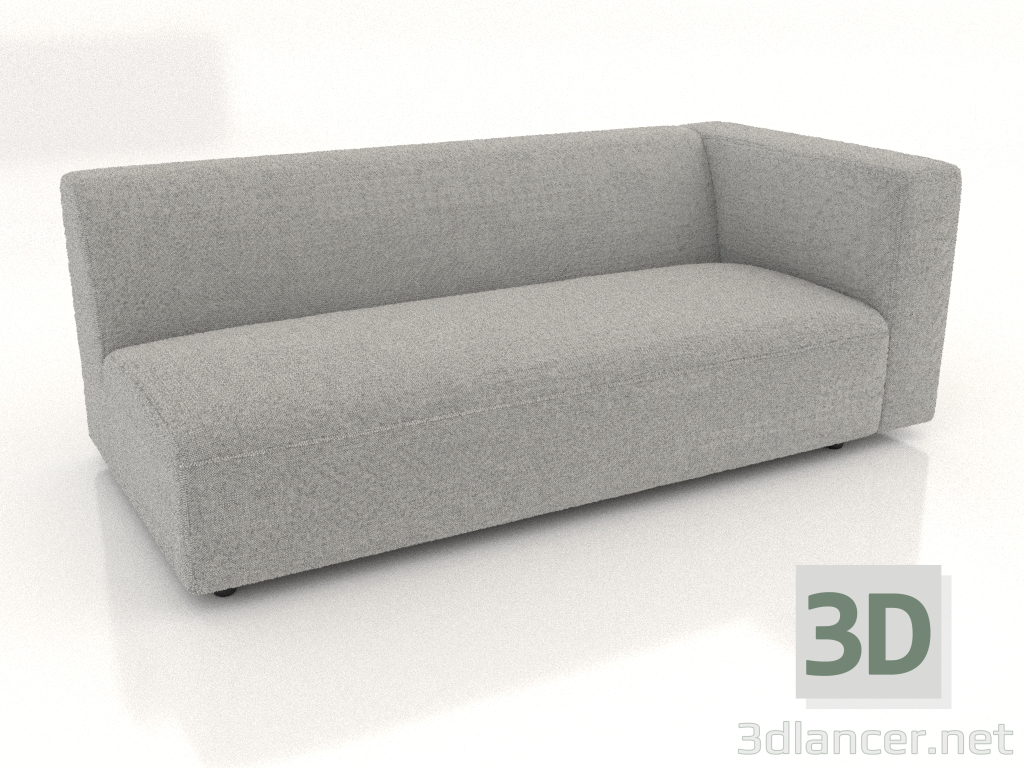 3D Modell Sofamodul 2 Sitzplätze (L) 183x90 mit Armlehne rechts - Vorschau