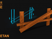 3D Broken Wooden Fence v1 Asset di gioco - Basso poli