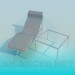 modèle 3D Chaise longue et table inclus - preview