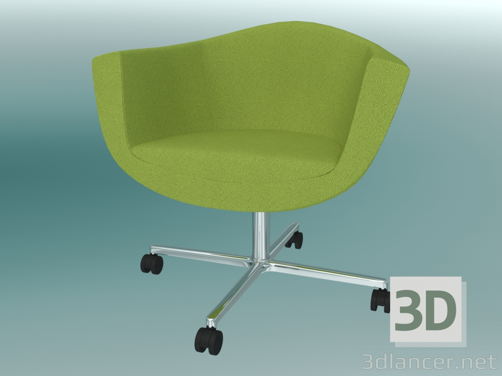 3D Modell Drehstuhl mit Rädern (10F) - Vorschau