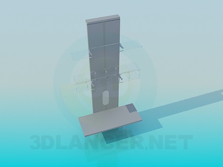modèle 3D Rack étagères et éclairage - preview
