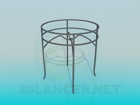 modello 3D Tavolo tondo con piano in vetro - anteprima