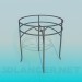 modèle 3D Table ronde avec plateau en verre - preview