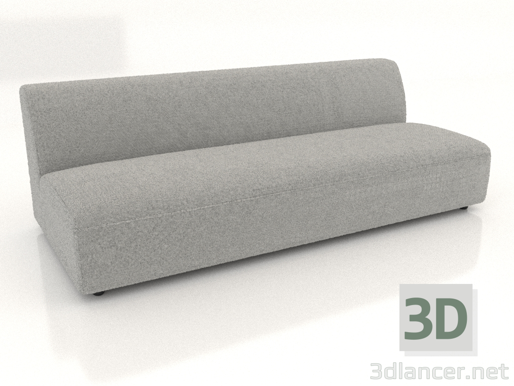 modello 3D Modulo divano 2 posti (L) 206x90 - anteprima