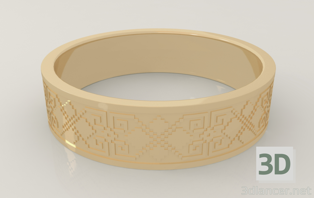 3d Обручальное кольцо "Орнамент" модель купить - ракурс