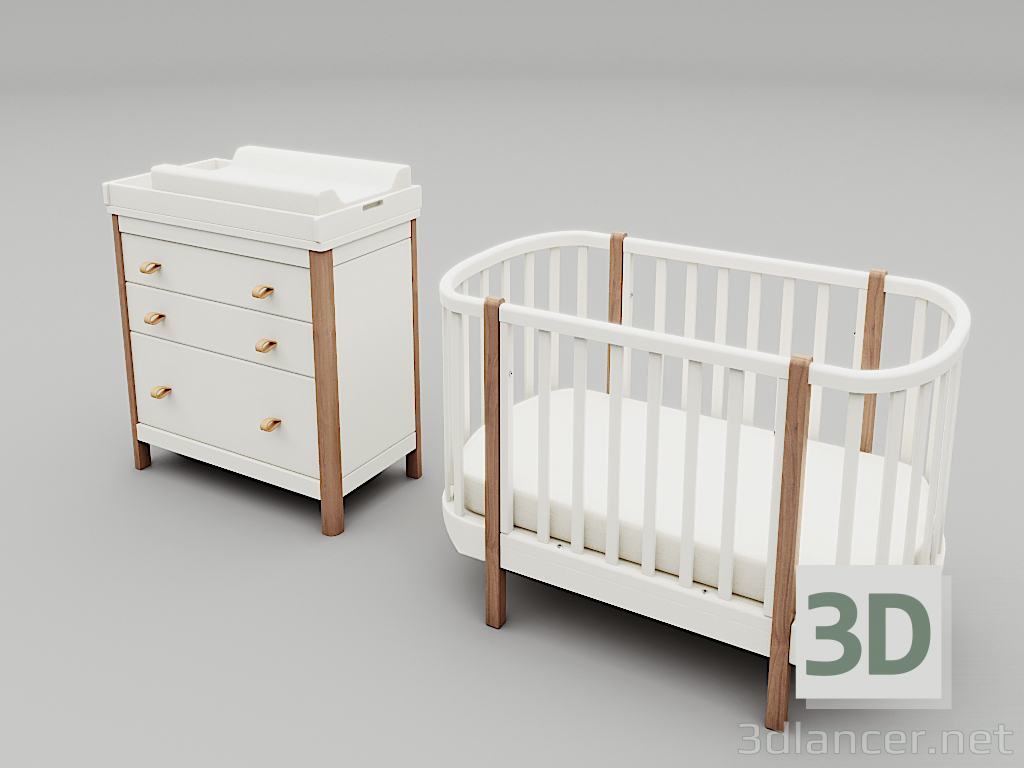 3d Набор детской мебели Ellipse classic модель купить - ракурс