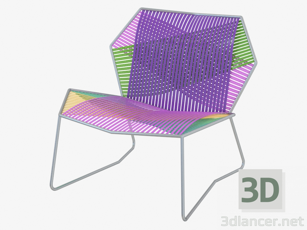 3 डी मॉडल भुजाओं के बिना विकर कुर्सी - पूर्वावलोकन