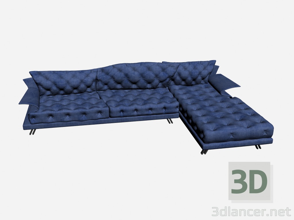 modèle 3D Canapé Super roy capitonne 3 - preview