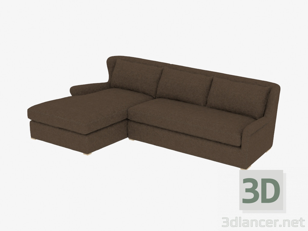 modèle 3D Canapé d'angle SECTIONAL BROWN LINEN (7843-3102 LAF) - preview