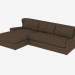 3d model Corner sofa SECTIONAL BROWN LINEN (7843-3102 LAF) - preview