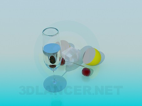 modello 3D Un bicchiere d'acqua - anteprima