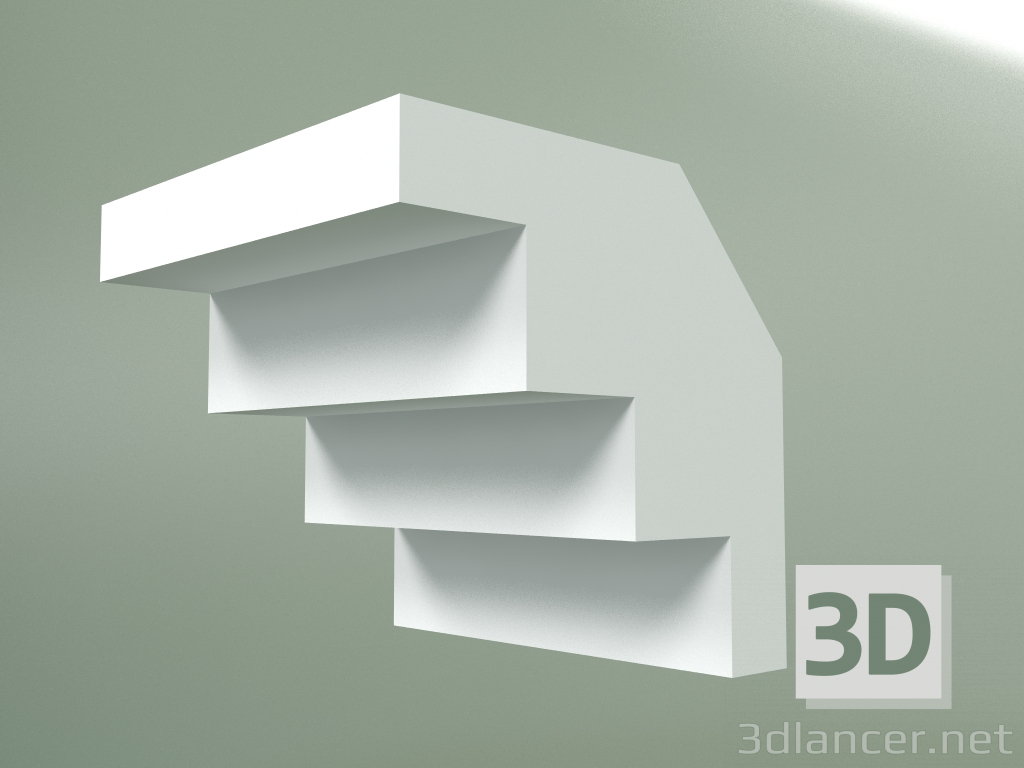 3D modeli Alçı korniş (tavan kaidesi) KT094-2 - önizleme