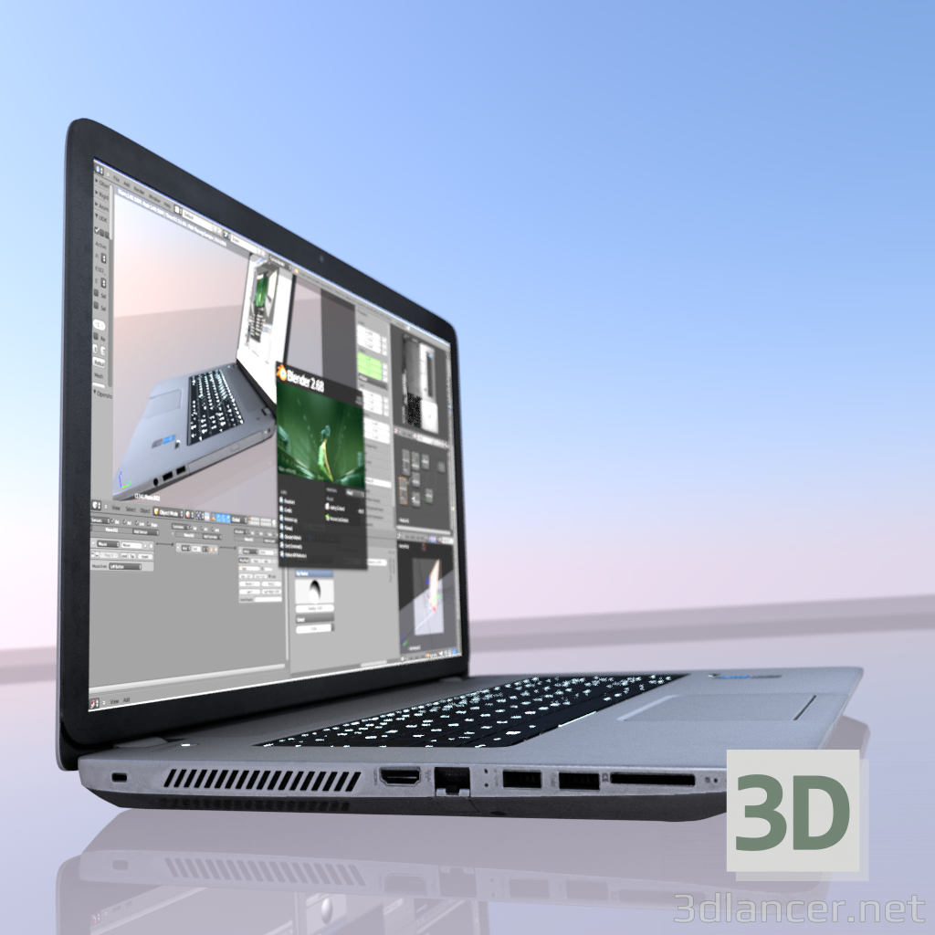 modello 3D portatile HP - anteprima
